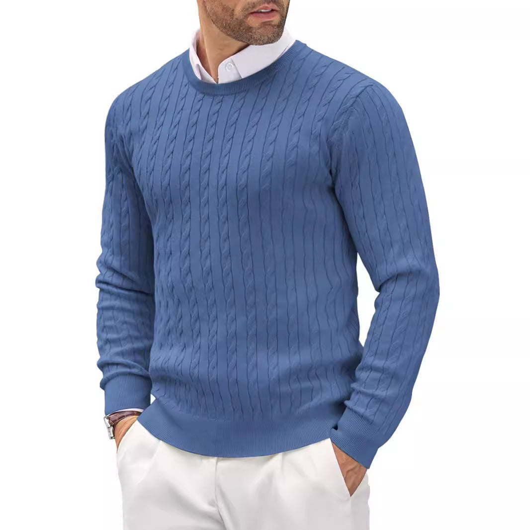 Men's Knit Sweater | Strukturierter Zopfstrick & Slim Fit | Stilvoll & Komfortabel