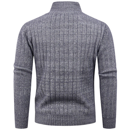 Men's Knit Sweater | Moderner Reißverschluss & Rippstruktur | Stilvoll & Bequem