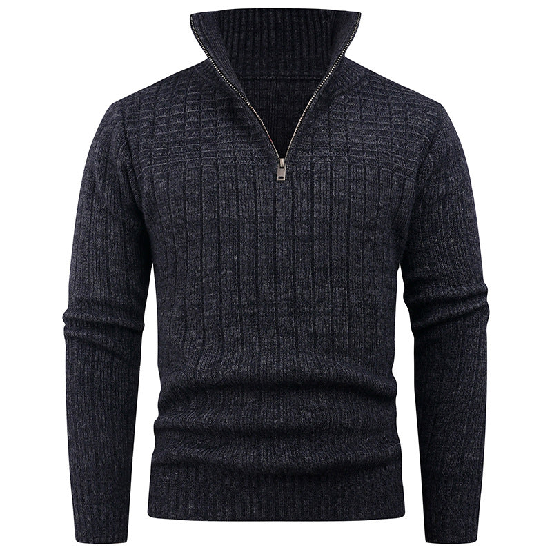 Men's Knit Sweater | Moderner Reißverschluss & Rippstruktur | Stilvoll & Bequem