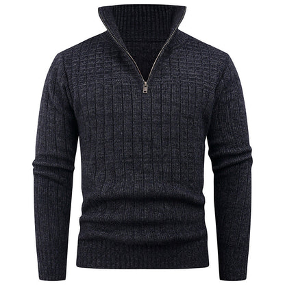 Men's Knit Sweater | Moderner Reißverschluss & Rippstruktur | Stilvoll & Bequem