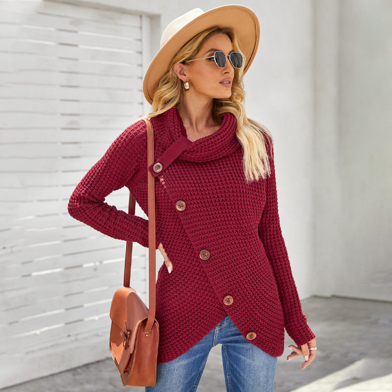 Milandra | Damen Strickpullover, Relaxed Fit mit asymmetrischem Oversize-Design & Rollkragen