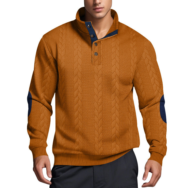 Strickpullover Herren | Hoher Kragen mit Muster für stilvollen Look