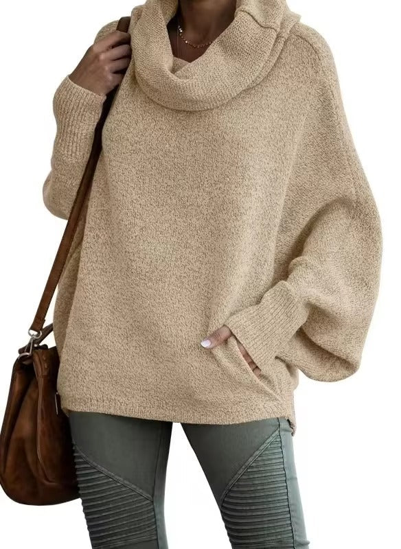 Damen Pullover Oversize | Fledermausärmeln & Strukturierter Stoff für Winter