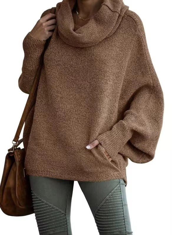 Damen Pullover Oversize | Fledermausärmeln & Strukturierter Stoff für Winter