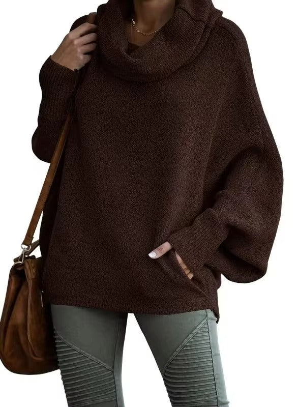 Damen Pullover Oversize | Fledermausärmeln & Strukturierter Stoff für Winter