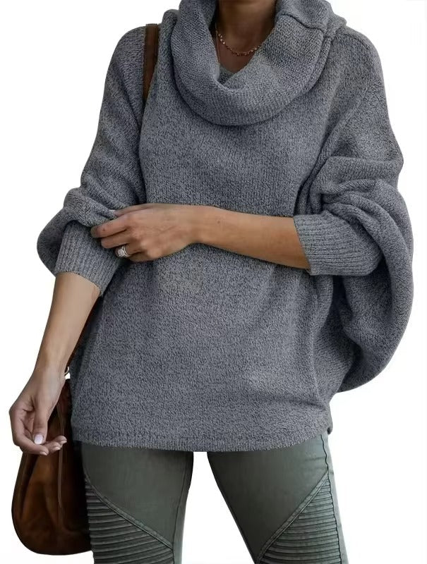 Damen Pullover Oversize | Fledermausärmeln & Strukturierter Stoff für Winter