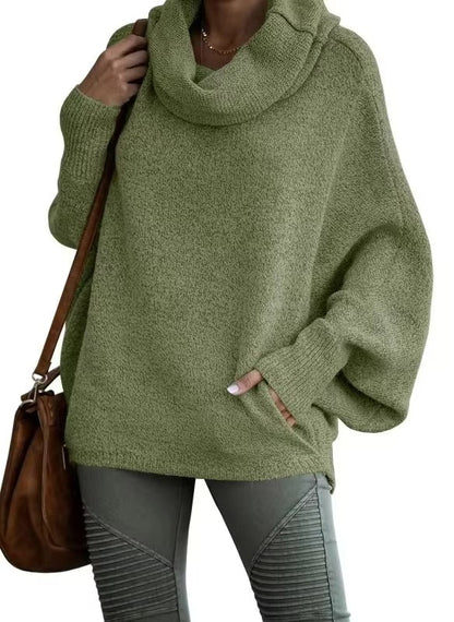 Damen Pullover Oversize | Fledermausärmeln & Strukturierter Stoff für Winter