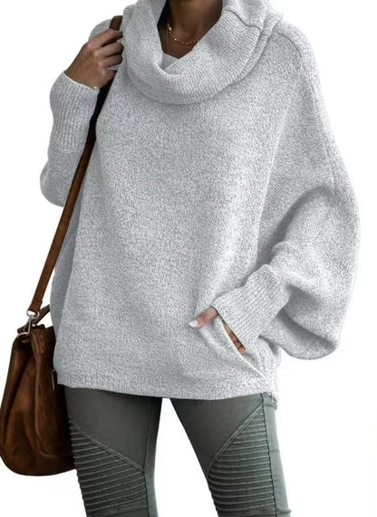 Damen Pullover Oversize | Fledermausärmeln & Strukturierter Stoff für Winter