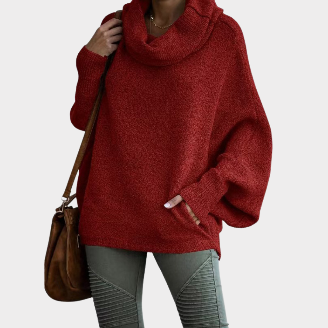 Damen Pullover Oversize | Fledermausärmeln & Strukturierter Stoff für Winter