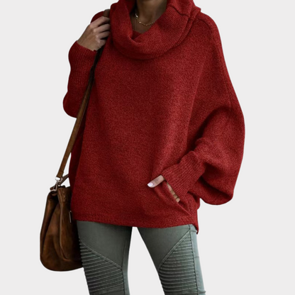 Damen Pullover Oversize | Fledermausärmeln & Strukturierter Stoff für Winter