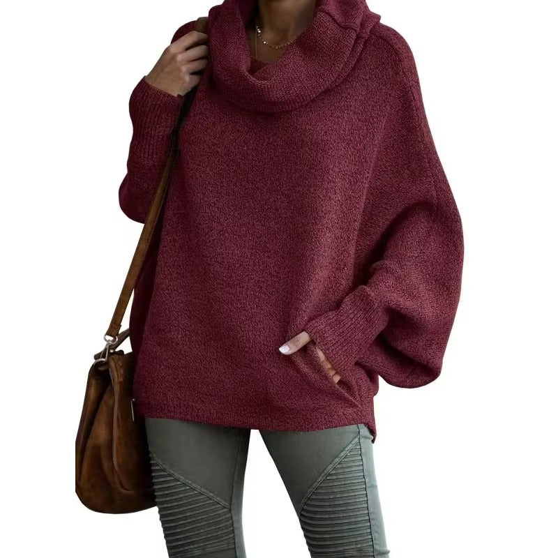 Damen Pullover Oversize | Fledermausärmeln & Strukturierter Stoff für Winter