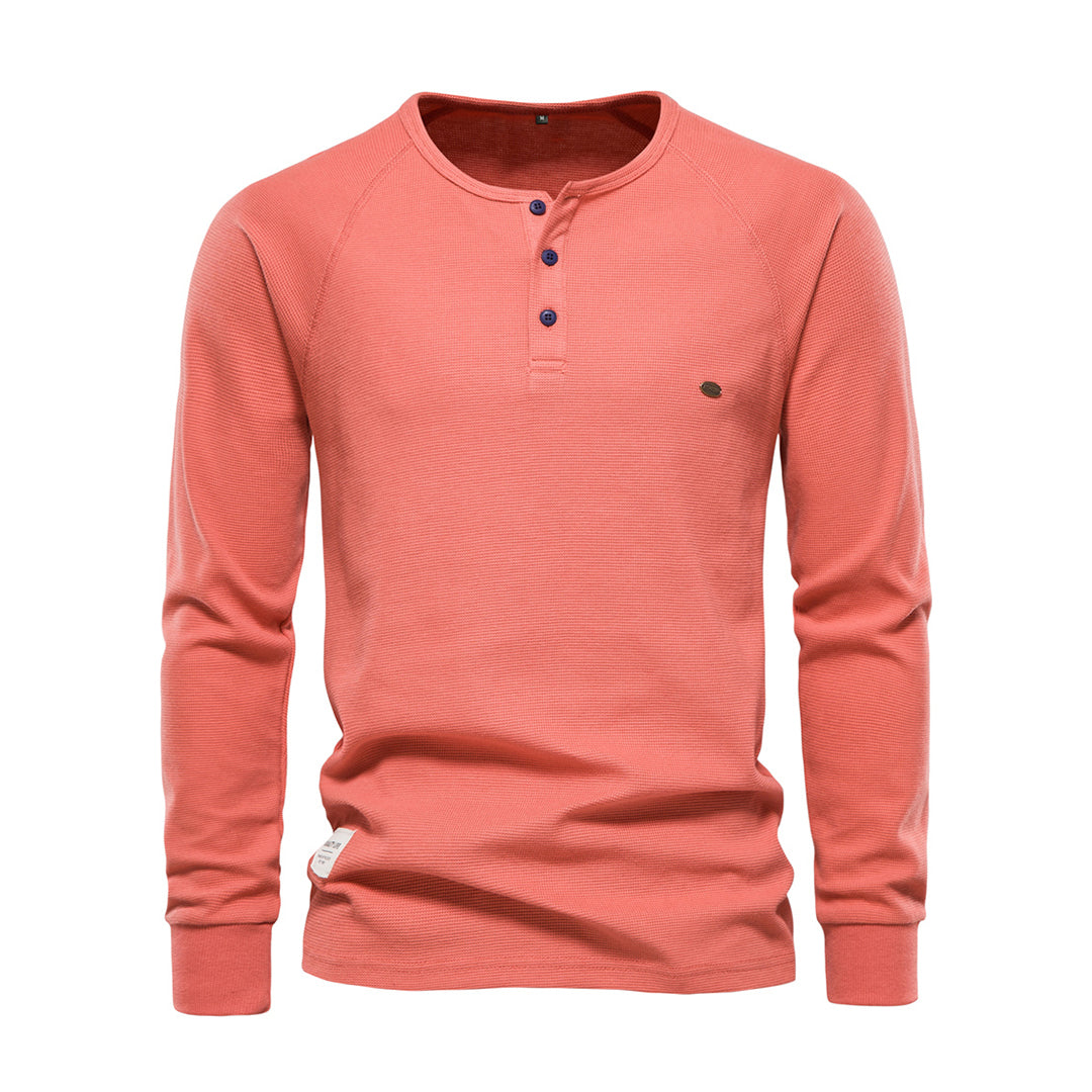 Herren Henley Langarmshirt mit Knopfleiste | Lässig, Atmungsaktiv & Vielseitig