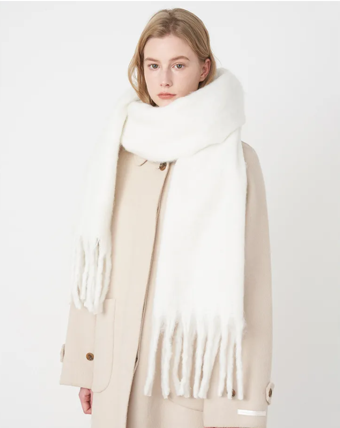 Oversized Schal mit Fransen Damen | Flauschig, Warm & Stilvoll für den Winter
