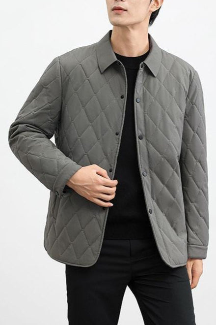 Marlion | Herren Steppjacke mit Reverskragen, Diamantmuster & Leichtfutter, Slim Fit