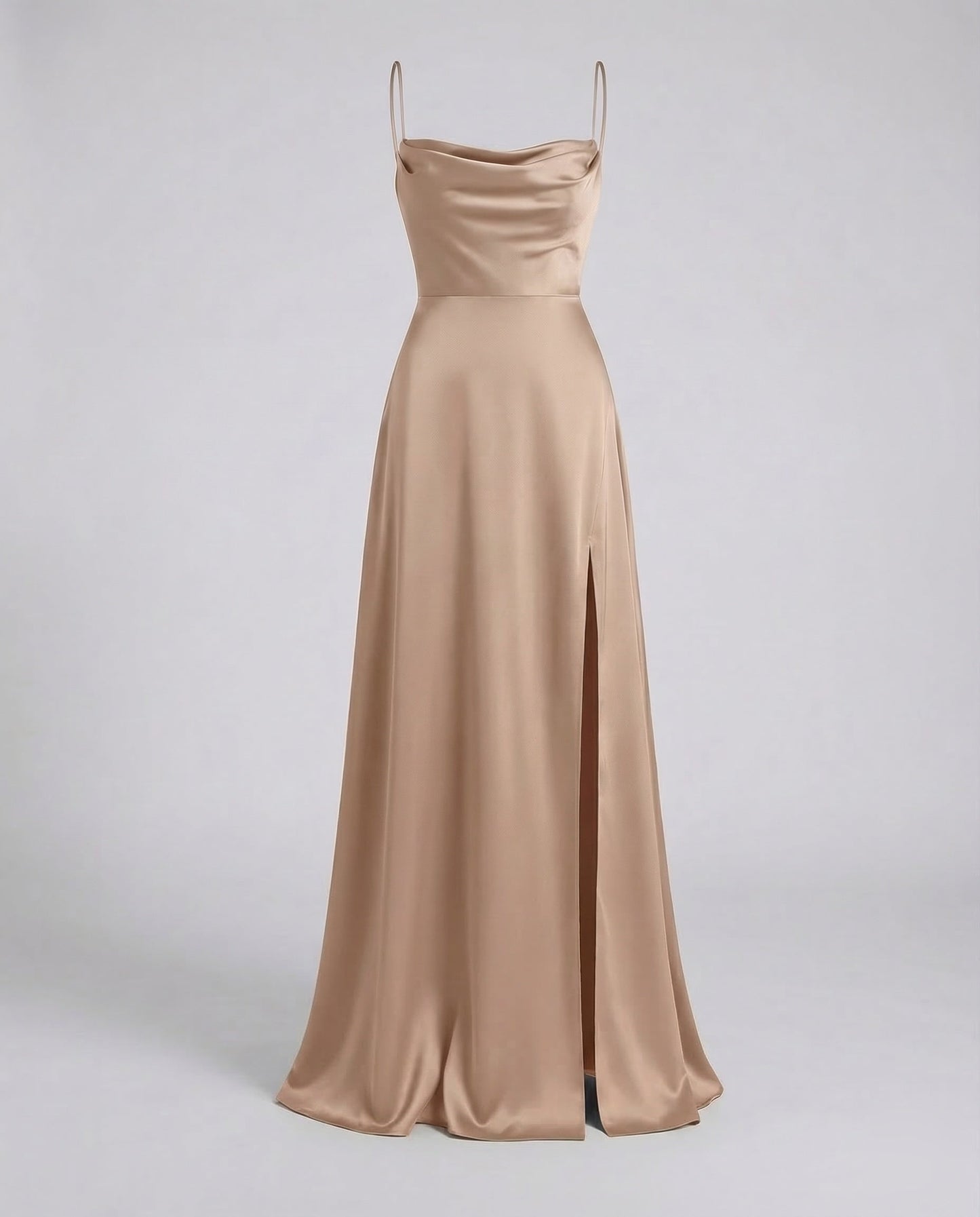 Damen Maxikleid – Elegantes Kleid mit Schlitz & geflochtenem Rücken