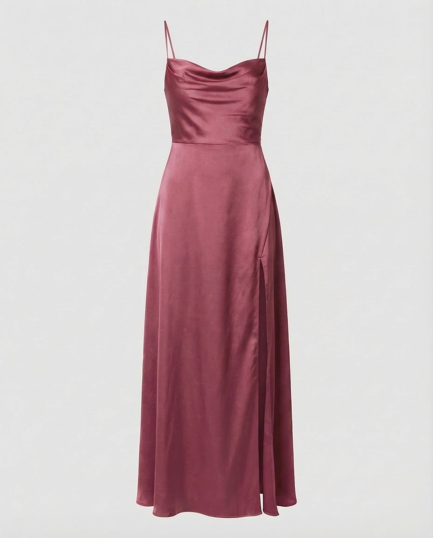Damen Maxikleid – Elegantes Kleid mit Schlitz & geflochtenem Rücken