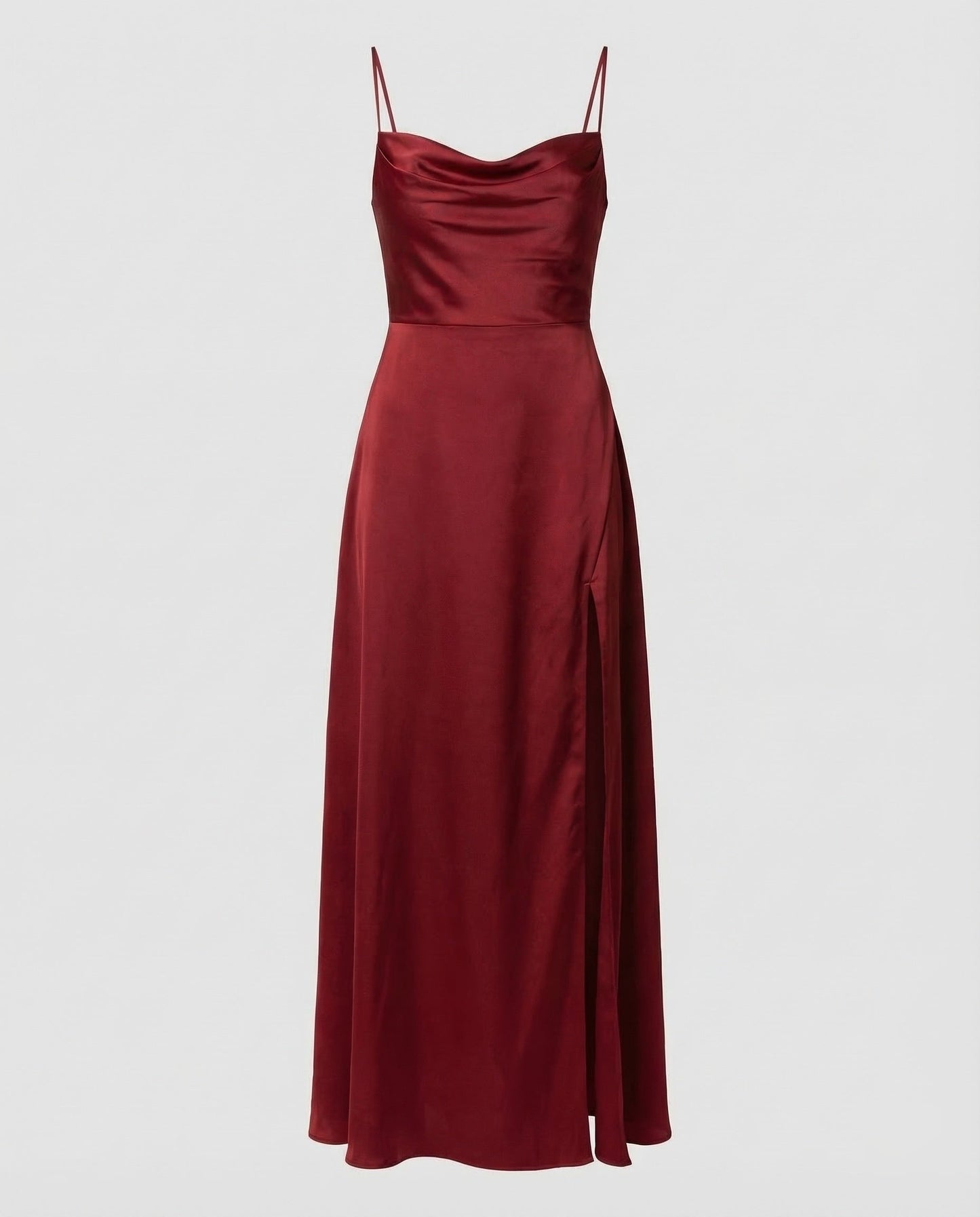 Damen Maxikleid – Elegantes Kleid mit Schlitz & geflochtenem Rücken