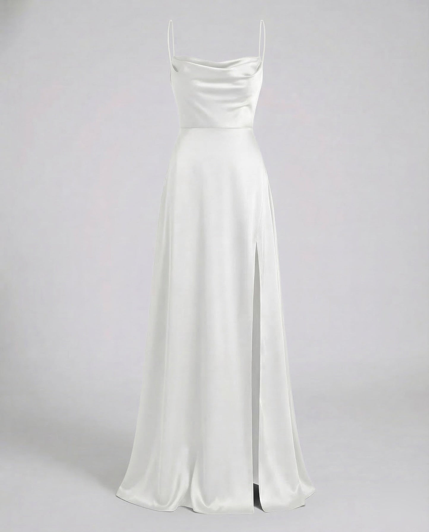 Damen Maxikleid – Elegantes Kleid mit Schlitz & geflochtenem Rücken