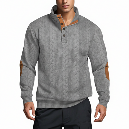 Strickpullover Herren | Hoher Kragen mit Muster für stilvollen Look