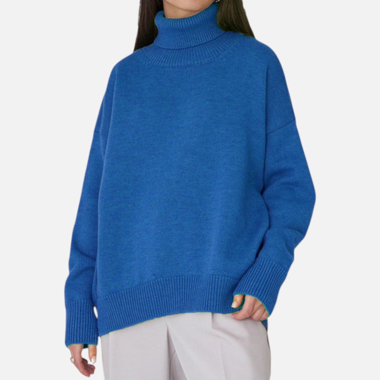 Teresyne | Damen Oversized Rollkragenpullover – Stylischer Grobstrick für Herbst & Winter