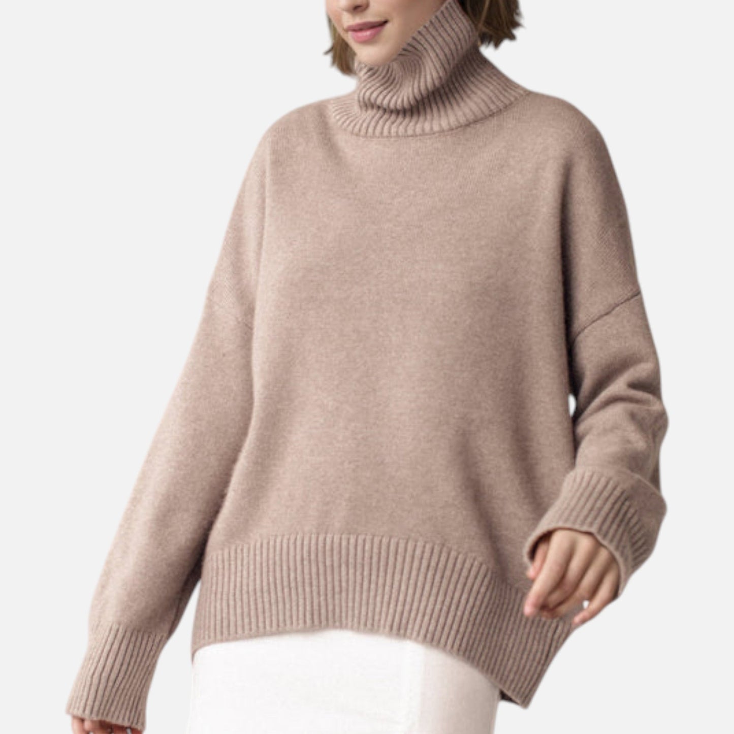 Teresyne | Damen Oversized Rollkragenpullover – Stylischer Grobstrick für Herbst & Winter