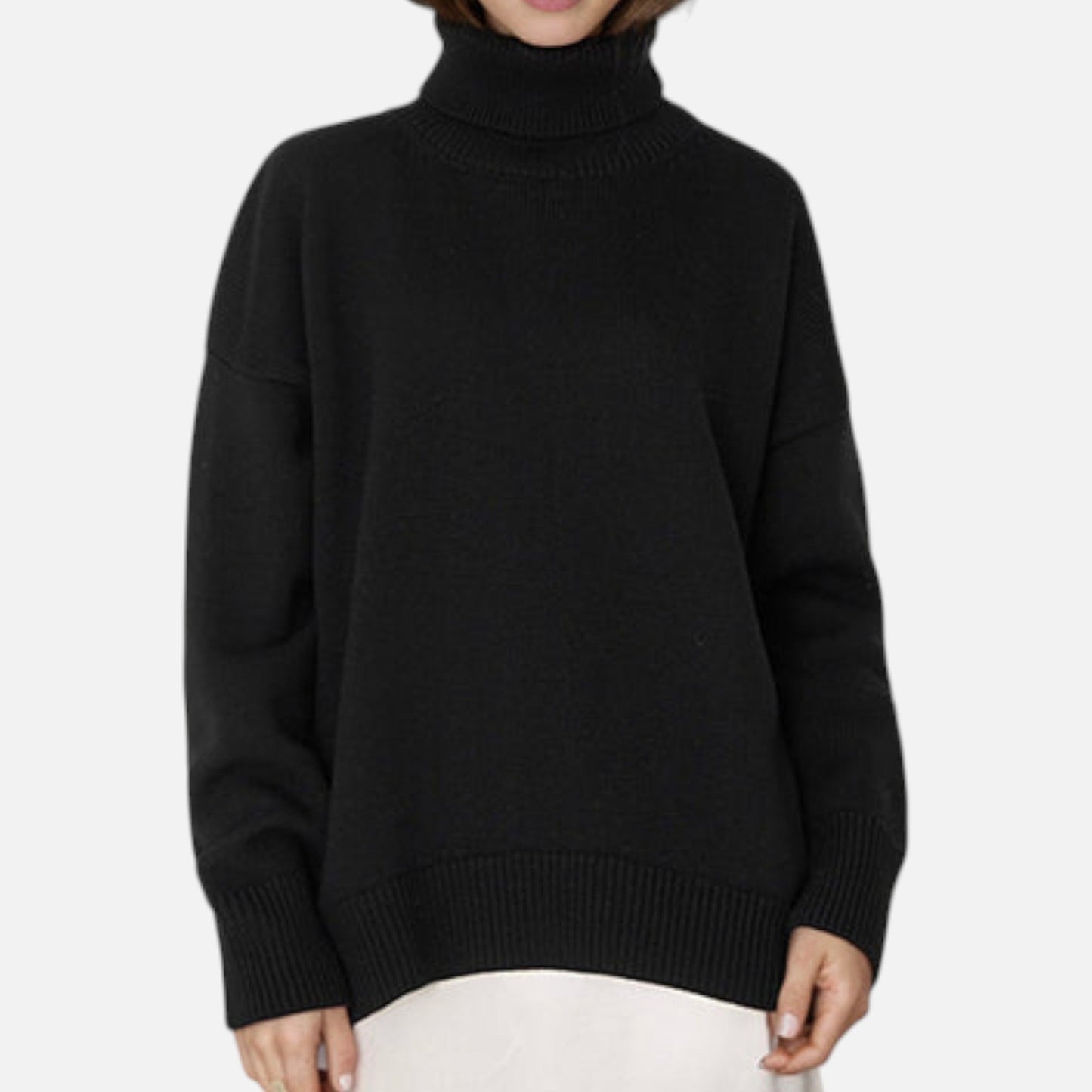 Teresyne | Damen Oversized Rollkragenpullover – Stylischer Grobstrick für Herbst & Winter