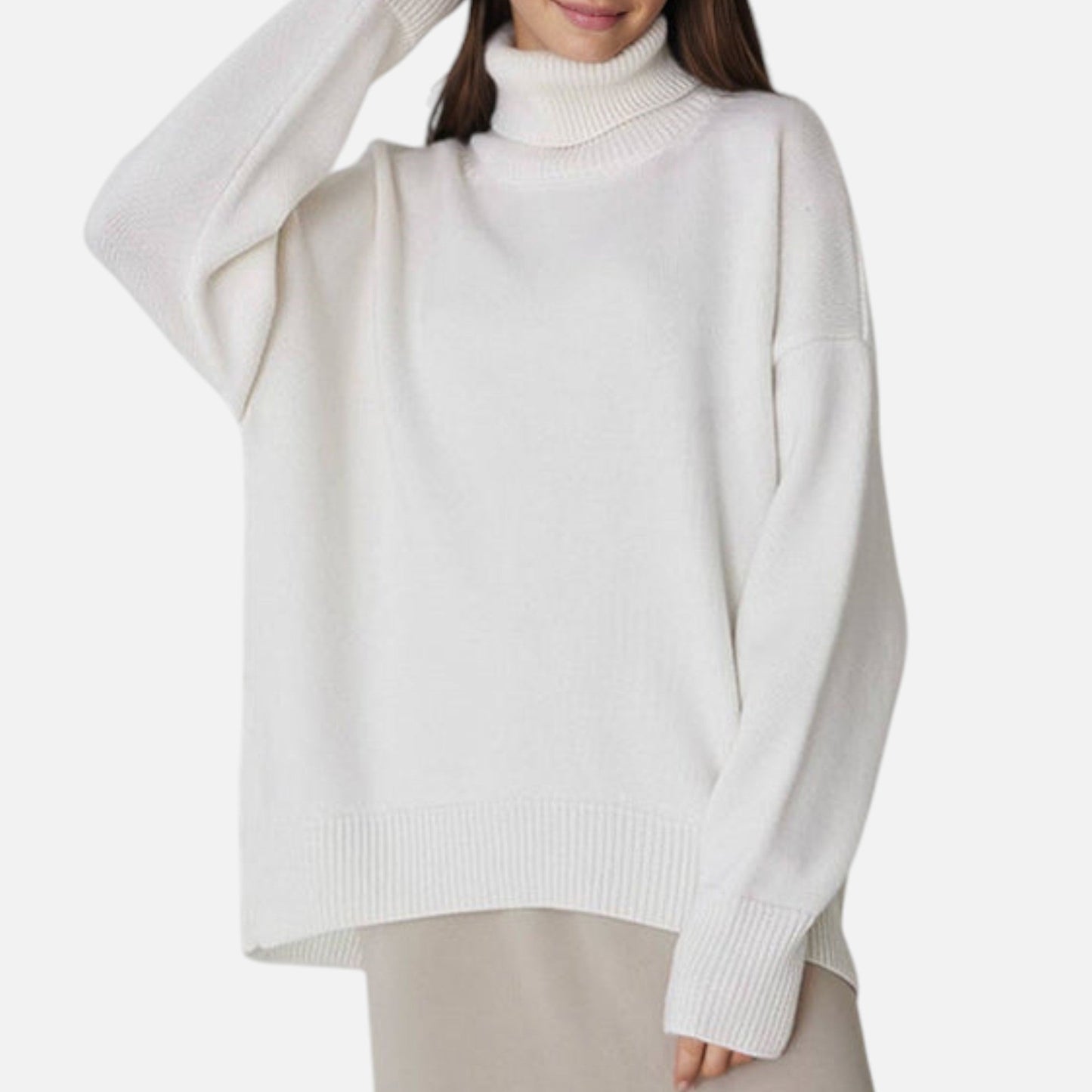 Teresyne | Damen Oversized Rollkragenpullover – Stylischer Grobstrick für Herbst & Winter