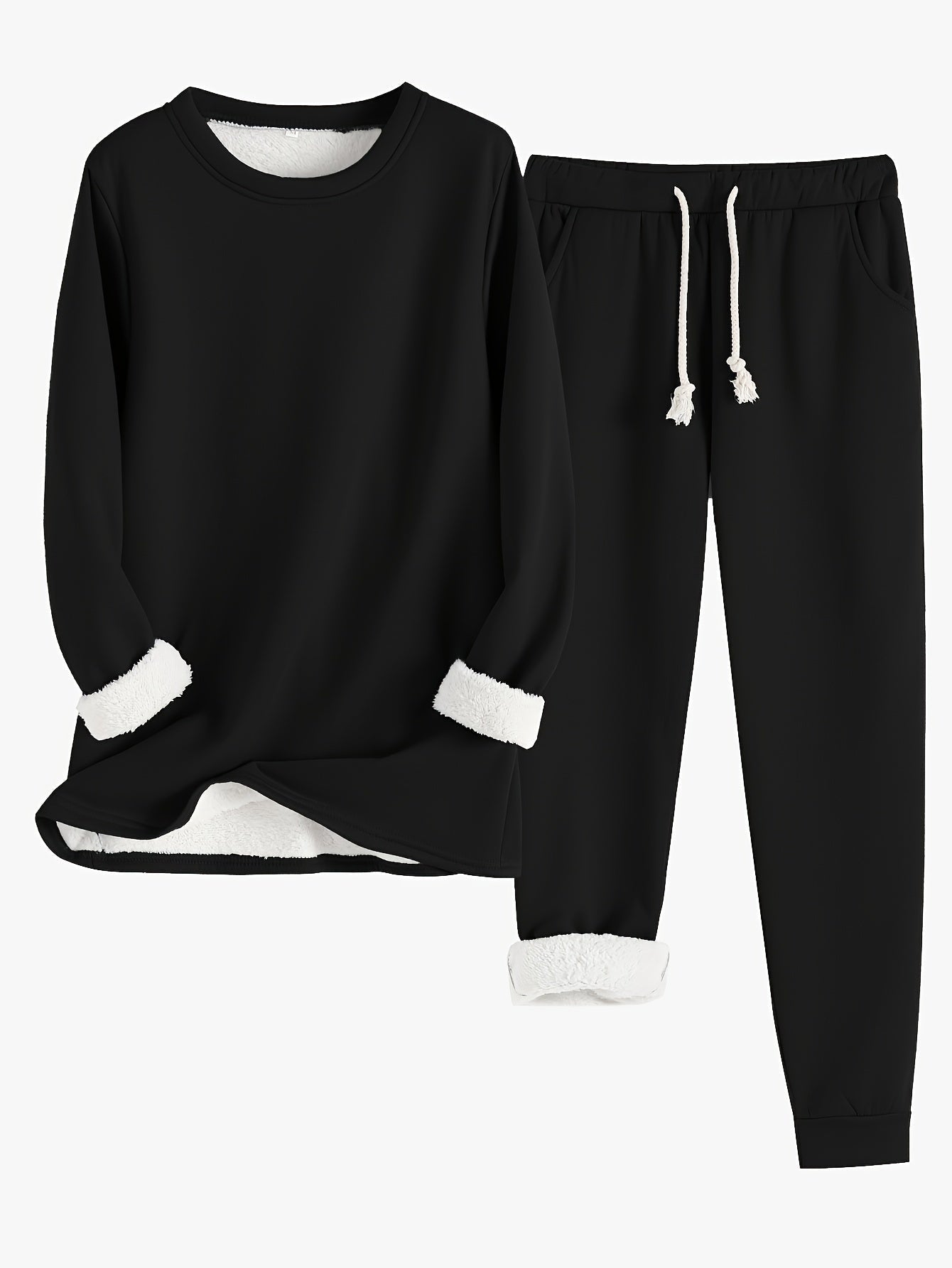 Jocelynn | Damen Loungewear Set mit Fleece-Futter – Weiches Sweatshirt & Jogginghose mit Kordelzug für Gemütliche Tage