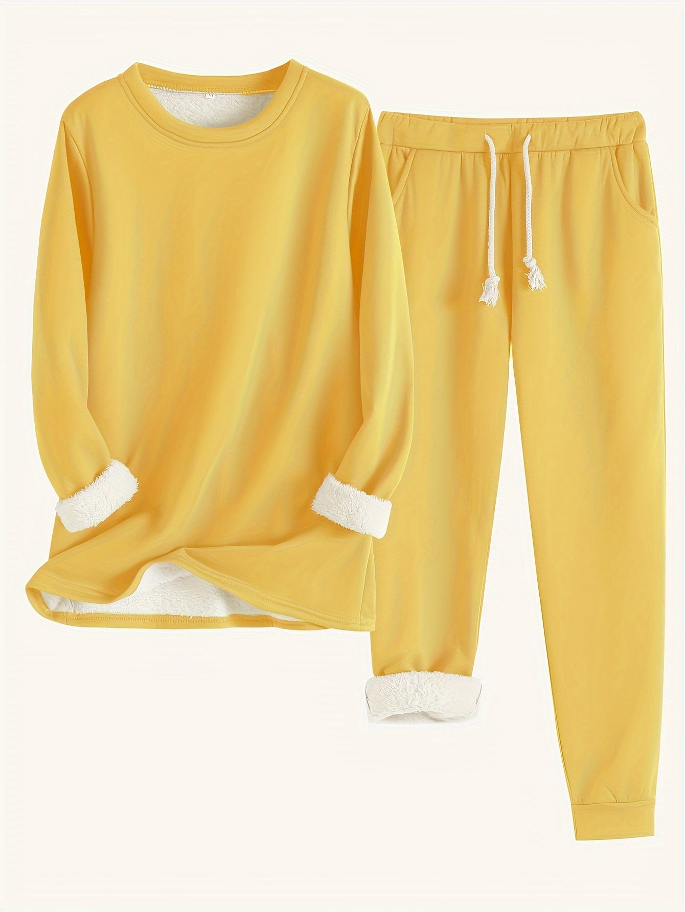 Jocelynn | Damen Loungewear Set mit Fleece-Futter – Weiches Sweatshirt & Jogginghose mit Kordelzug für Gemütliche Tage