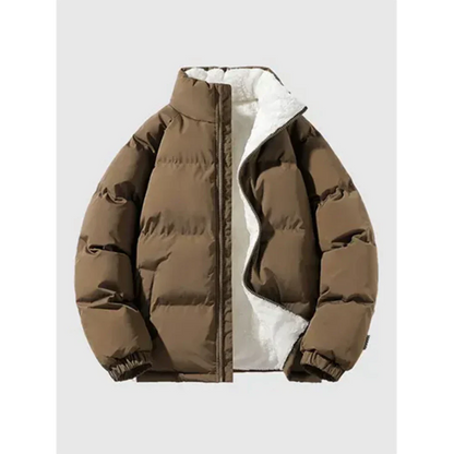 Timo | Herren Stehkragen Winterjacke mit Fleecefutter & Reißverschluss – Gepolsterte Pufferjacke für kalte Tage