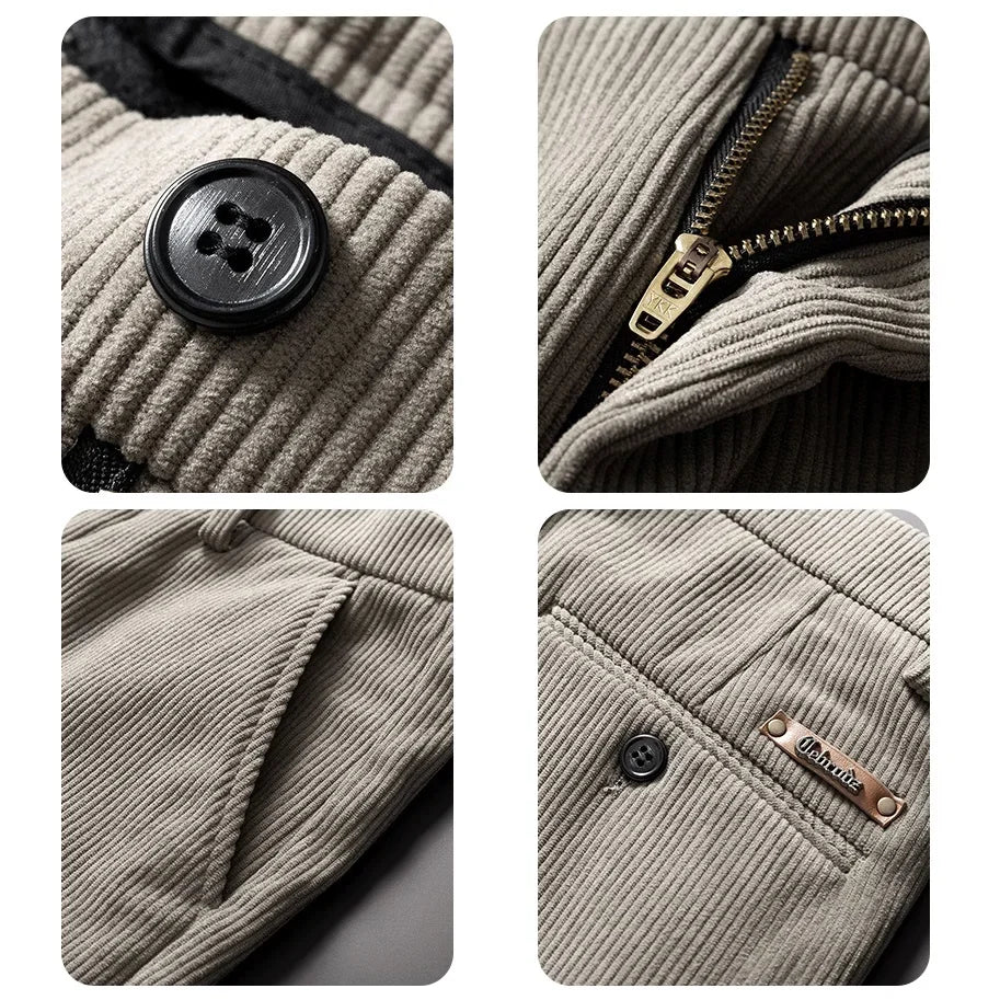 Elmsley | Herren Cordhose mit Fleecefutter Slim Straight Fit, Warm & Elegant