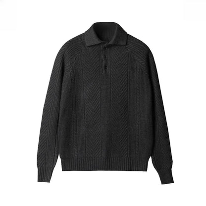 Eleganter Kaschmir Herren Strickpullover mit Polokragen – Luxuriös, Warm & Zeitlos