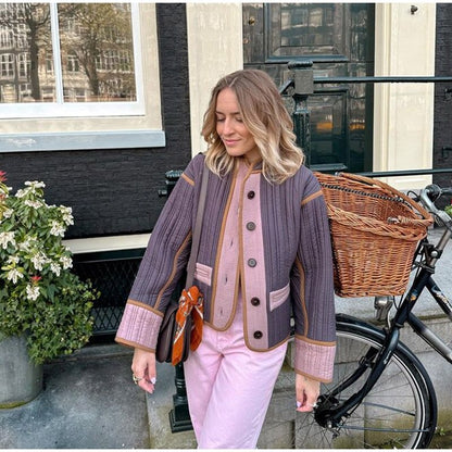 Zavrina | Damen Übergangsjacke Loose Fit, Bequeme Herbst Jacke mit Knöpfen