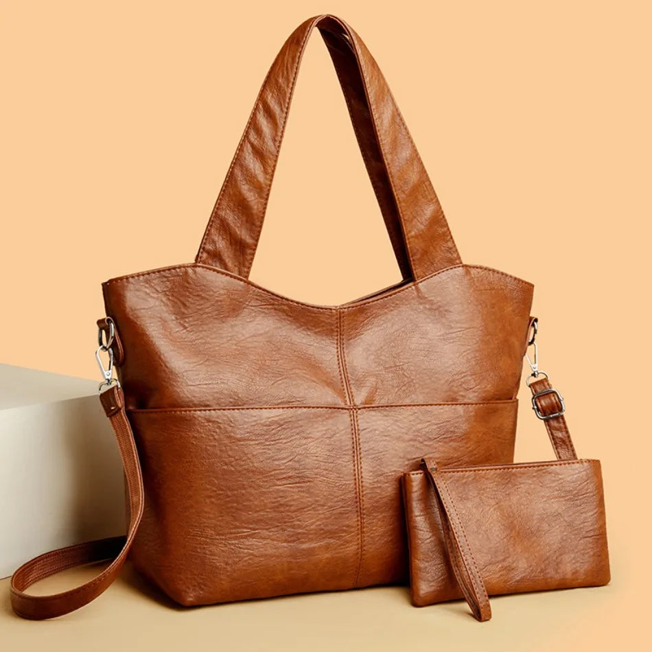 Damen Tasche – Strukturierte Handtasche mit Doppelriemen & viel Stauraum