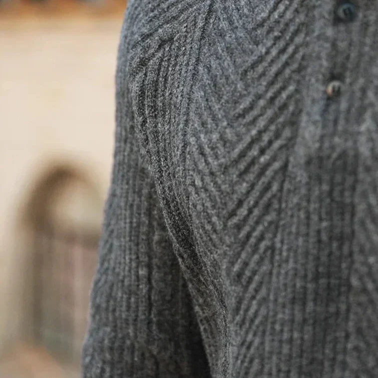 Eleganter Kaschmir Herren Strickpullover mit Polokragen – Luxuriös, Warm & Zeitlos
