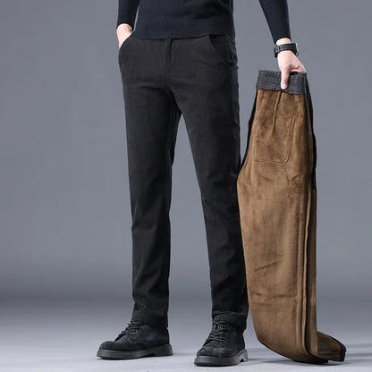 Elmsley | Herren Cordhose mit Fleecefutter Slim Straight Fit, Warm & Elegant