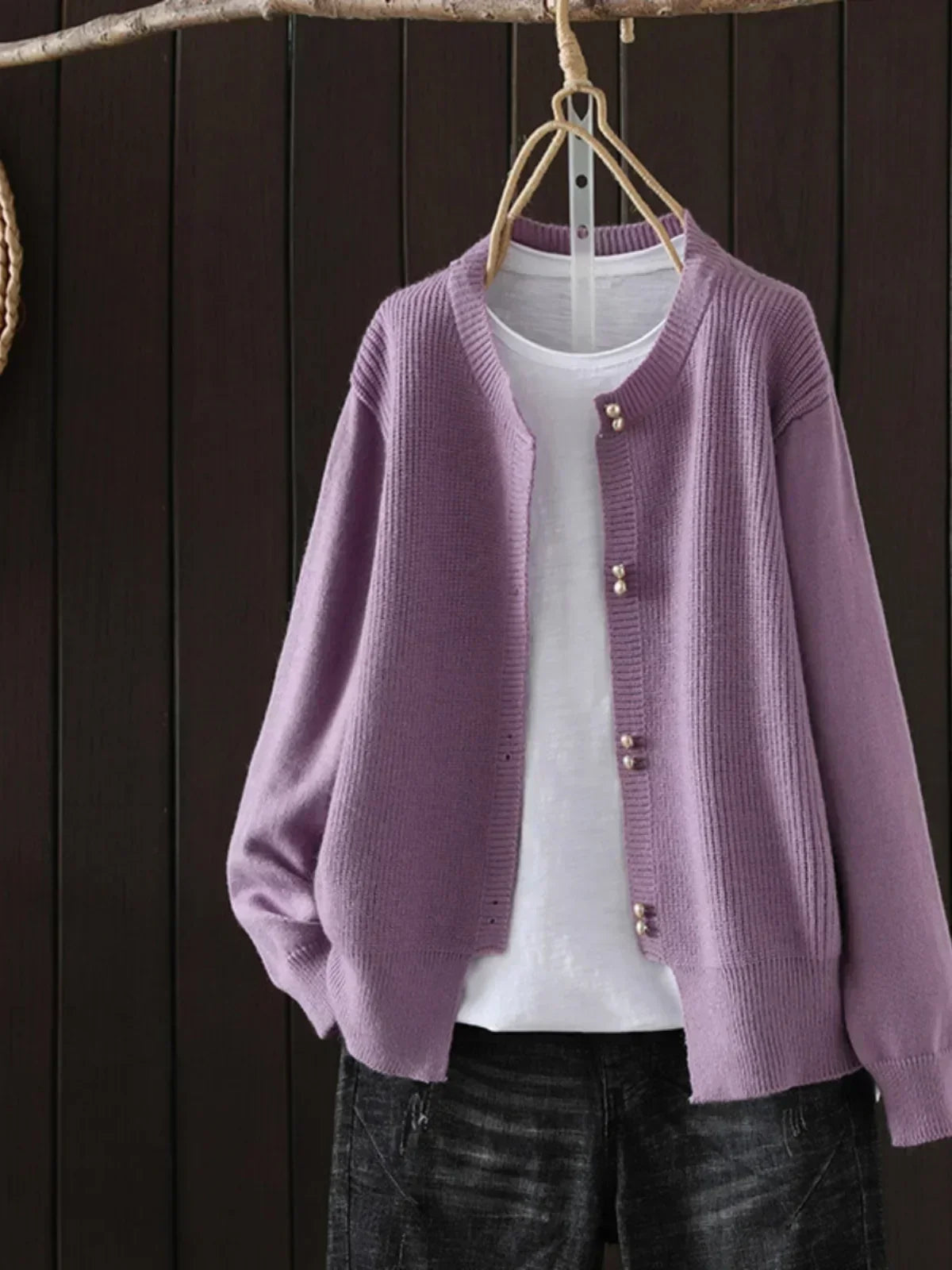 Elegante Damen Strickjacke mit Perlenknöpfen | Stylisch & Vielseitig