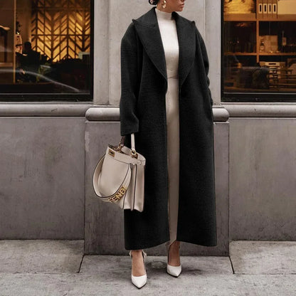Eleganter Damen Maxi Wollmantel | Weiter Wintermantel mit fließender Silhouette