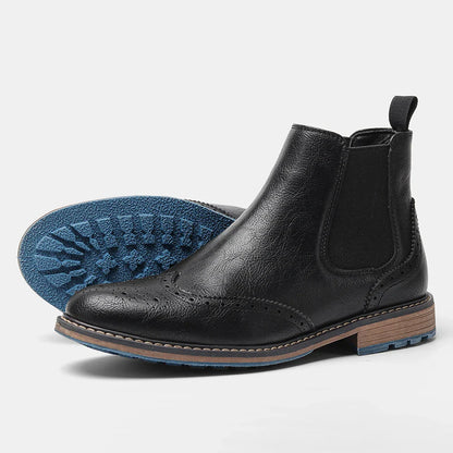 Overton | Herren Chelsea Ankle Boots mit Brogue Style & Zeitlosem Design