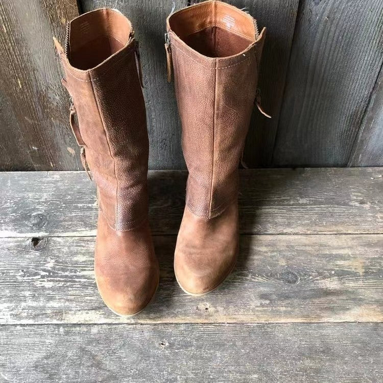 Leder Damenstiefel mit Reißverschluss | Stilvoller Komfort für Herbst & Winter