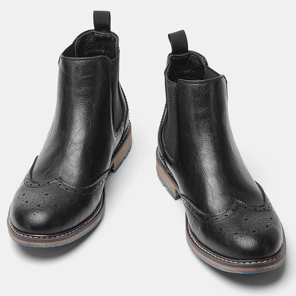 Overton | Herren Chelsea Ankle Boots mit Brogue Style & Zeitlosem Design