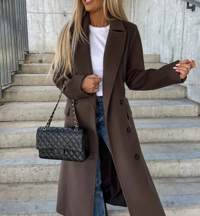 Klassischer Taillierter Damen Mantel mit Bindegürtel – Eleganz & Figurbetonung