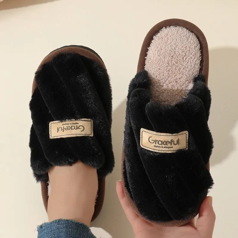 Serafielle | Damen Plush Slide Hausschuhe mit weicher Polsterung & Indoor Komfort