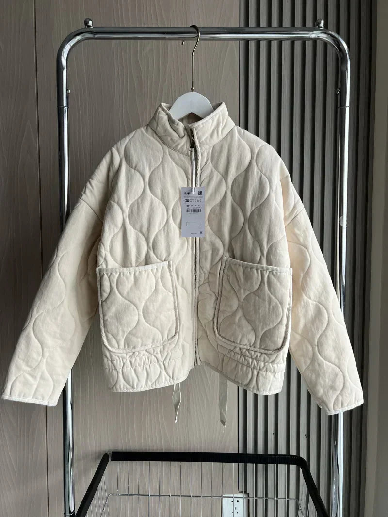 Kuschelige Winterjacke Damen | Stylische Übergangsjacke mit praktischen Taschen