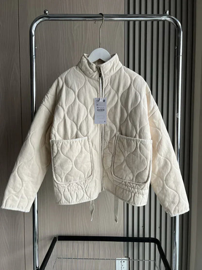 Kuschelige Winterjacke Damen | Stylische Übergangsjacke mit praktischen Taschen