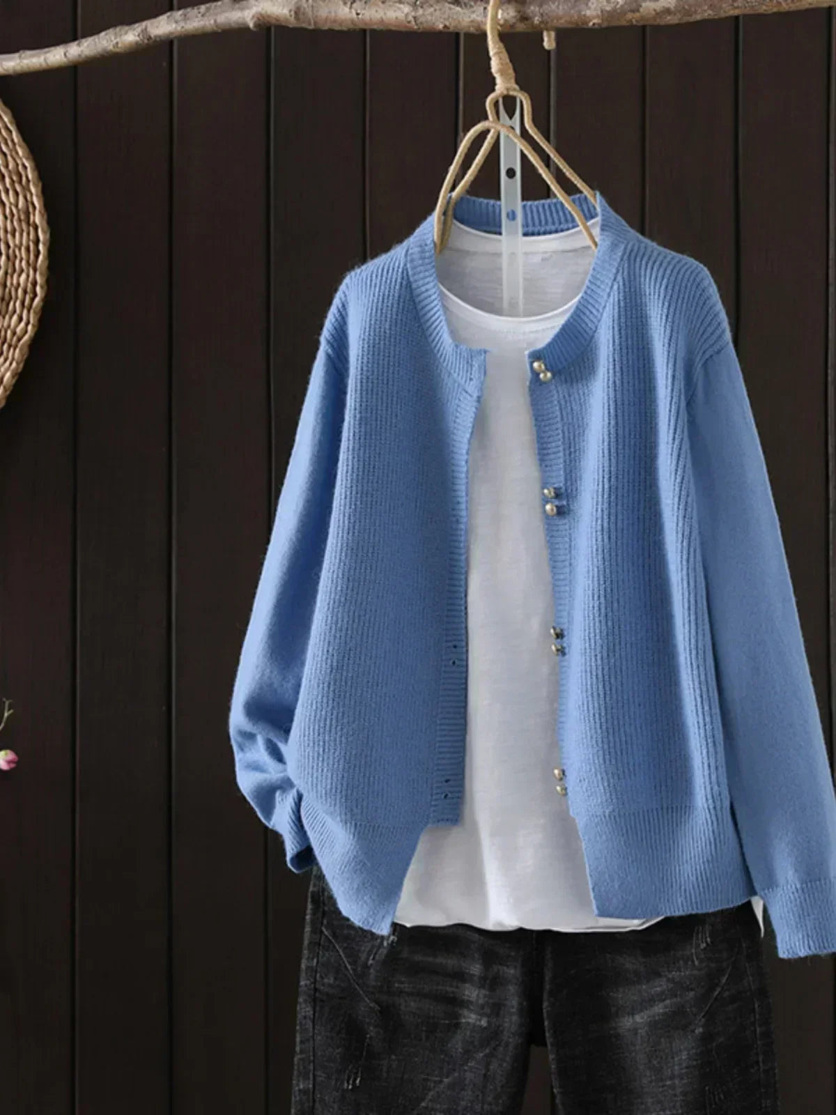 Elegante Damen Strickjacke mit Perlenknöpfen | Stylisch & Vielseitig