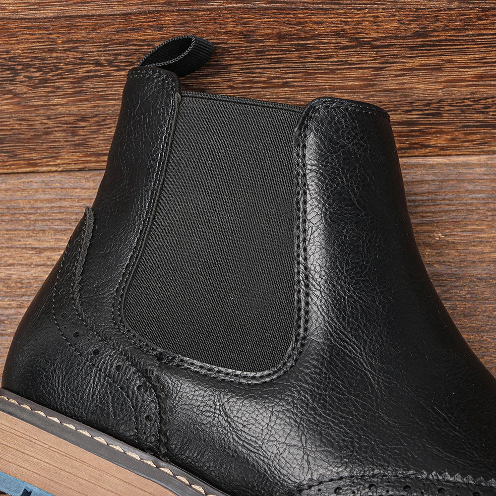 Overton | Herren Chelsea Ankle Boots mit Brogue Style & Zeitlosem Design