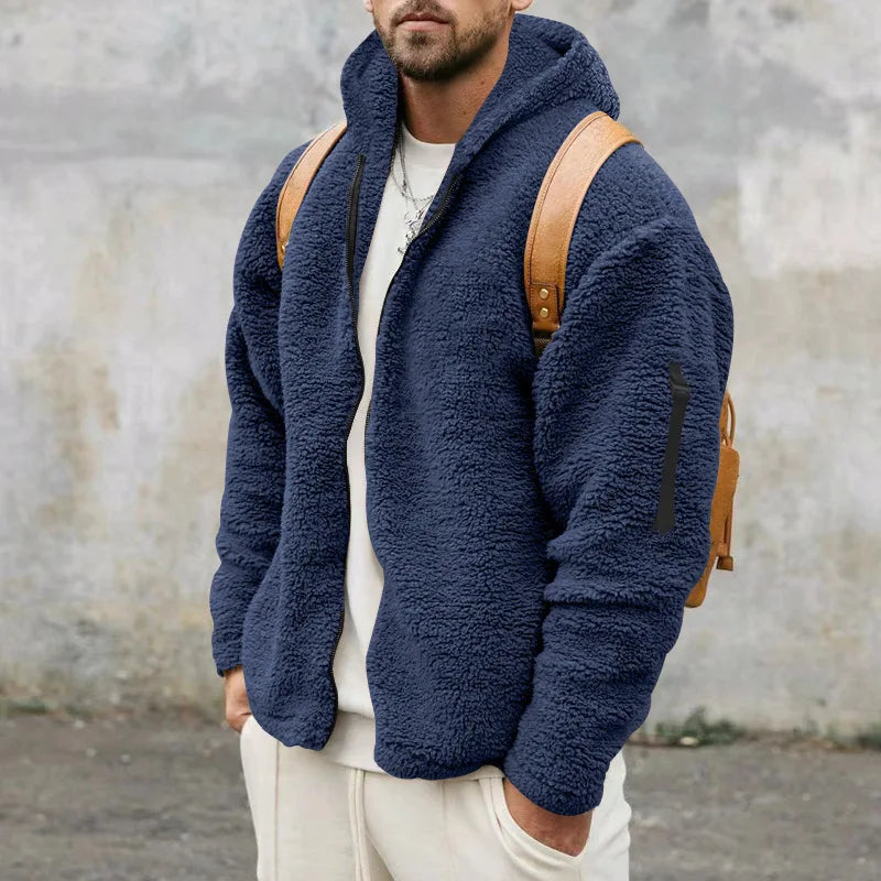 Herren Fleece Winterhoodie | Warme Polar-Sweatjacke mit Kapuze für Outdoor & Alltag