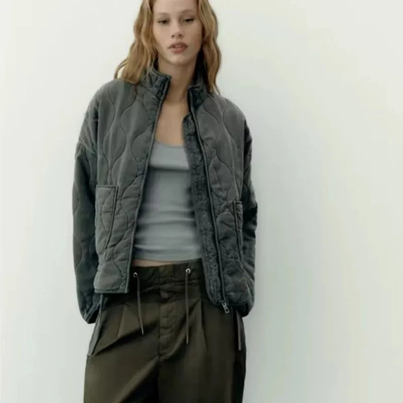 Kuschelige Winterjacke Damen | Stylische Übergangsjacke mit praktischen Taschen