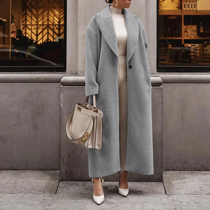 Eleganter Damen Maxi Wollmantel | Weiter Wintermantel mit fließender Silhouette